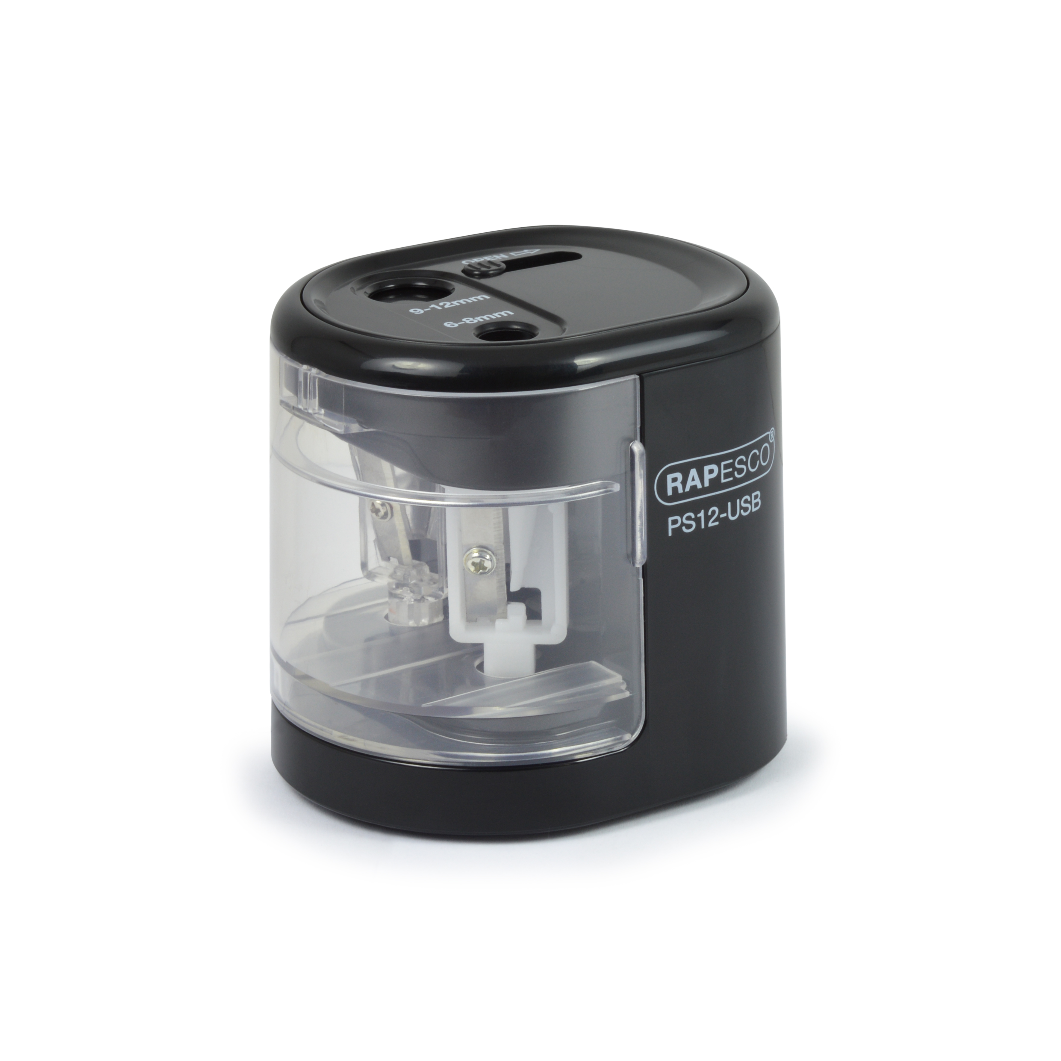 Rapesco Puntenslijper Automatisch 8x7x7.5 cm - met USB-Kabel - Zwart