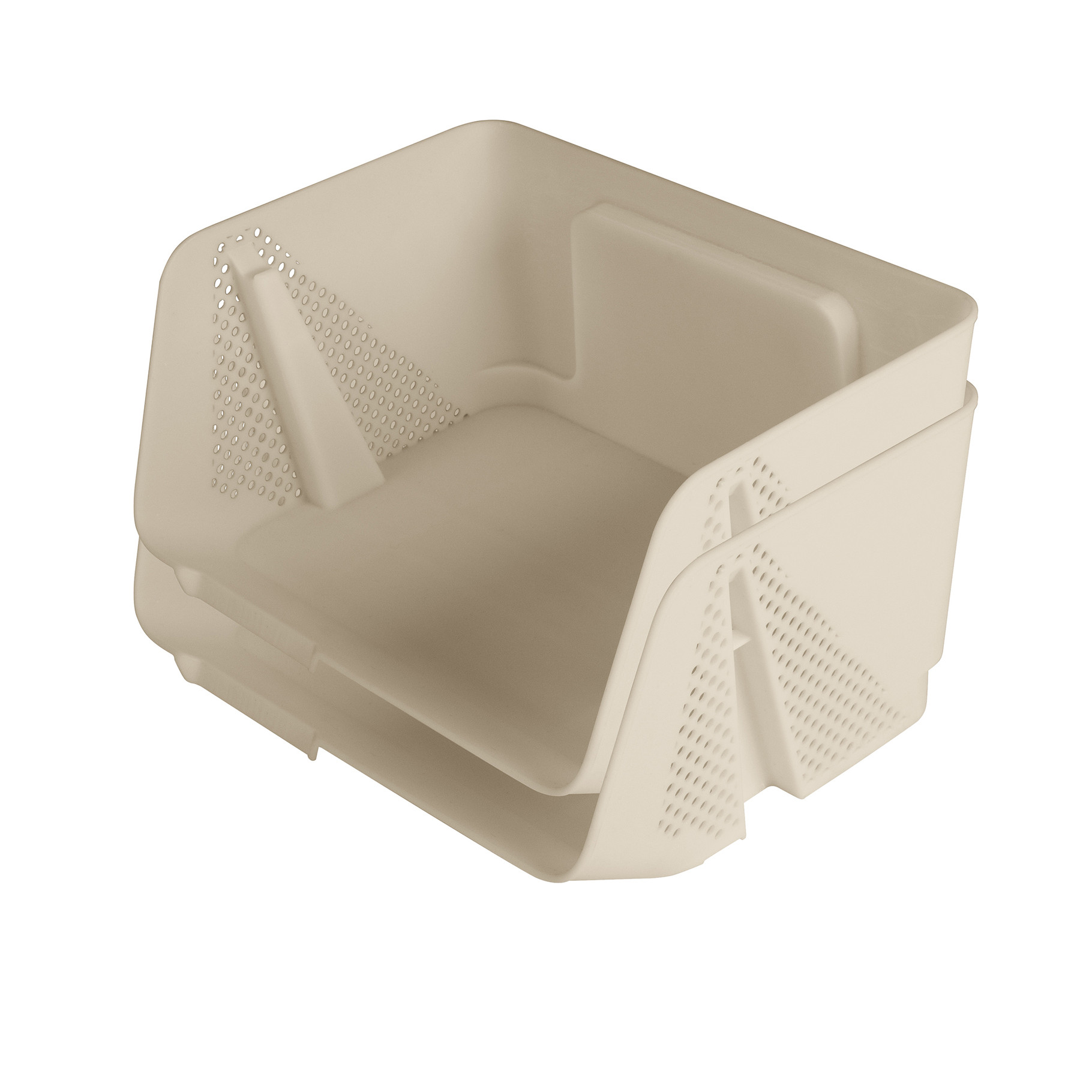 Sunware Opbergbox Sigma Home Stackable S Beige set 2 stuks - 25x20x13 cm