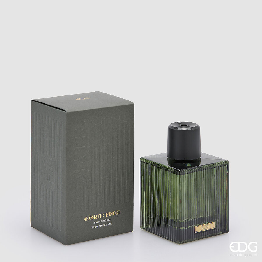 EDG Geurdiffuser USB Matic Quadrato 500ml Aromatic Hinoki - Glas - 9x9x12 cm