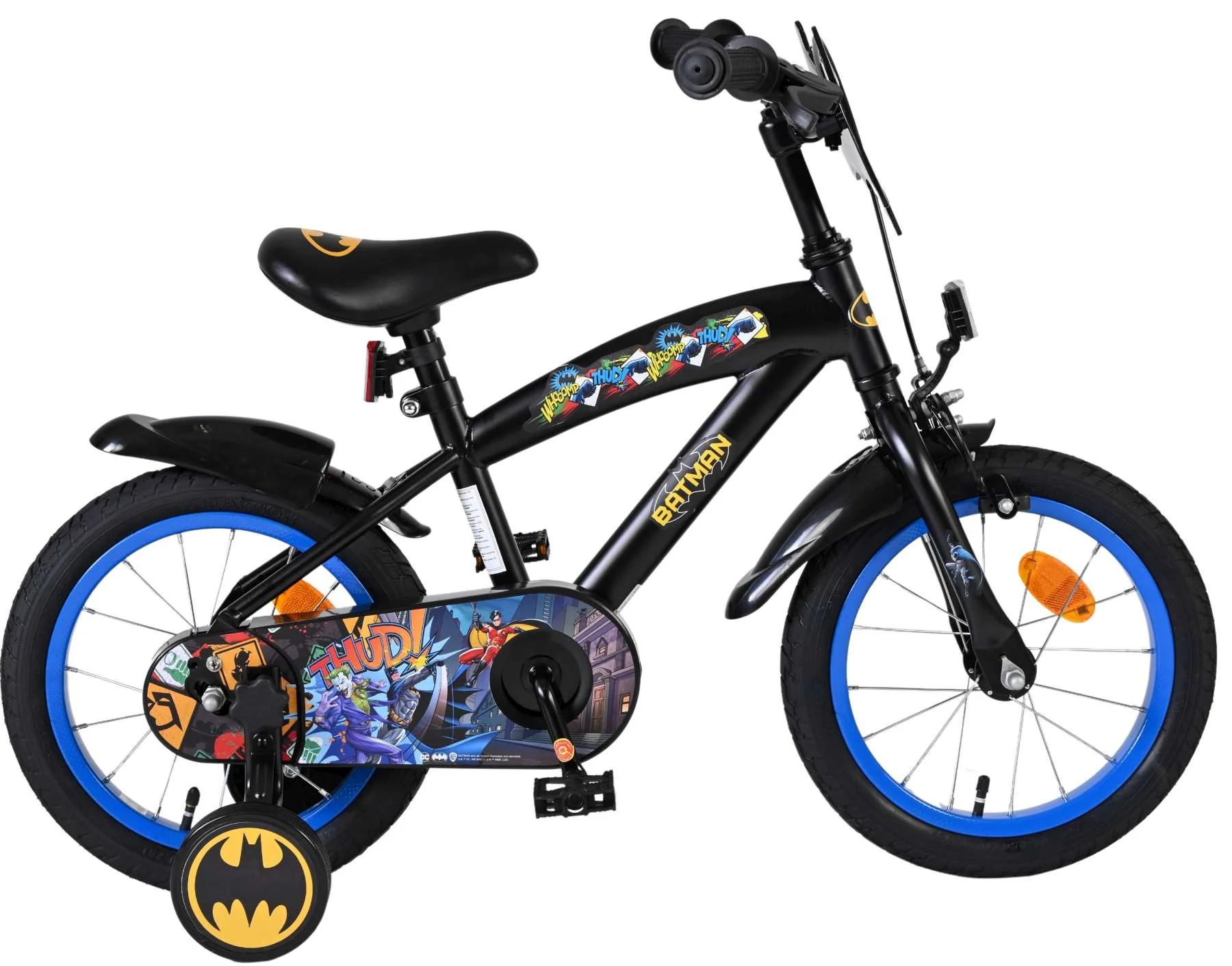 Batman Kinderfiets Zwart Handrem+Terugtraprem 14 inch