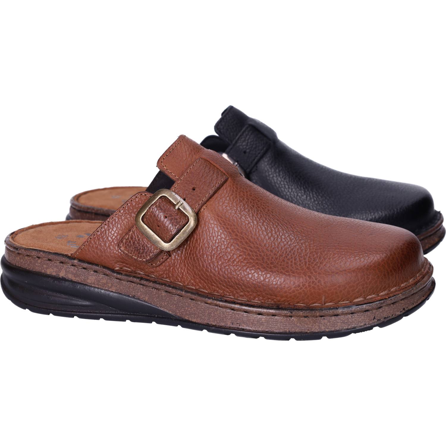 Softwear Anatomic Muil Heren Leder Gesp Zwart - maat 41