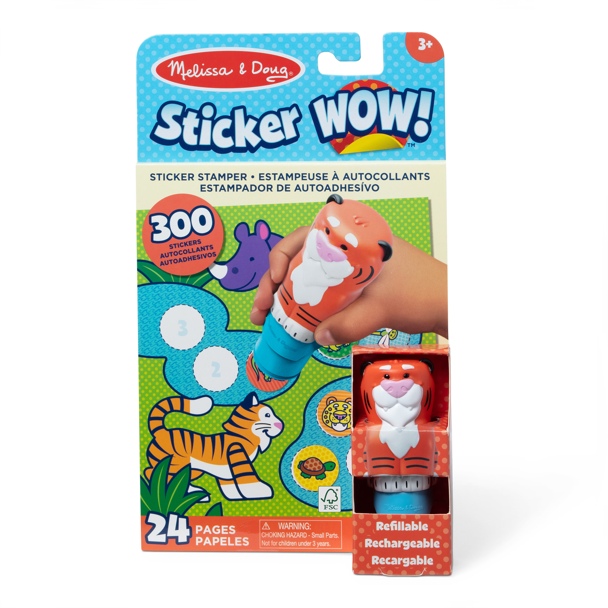 Melissa & Doug - Sticker Wow - Activiteitenboek met stickerstempel Tijger