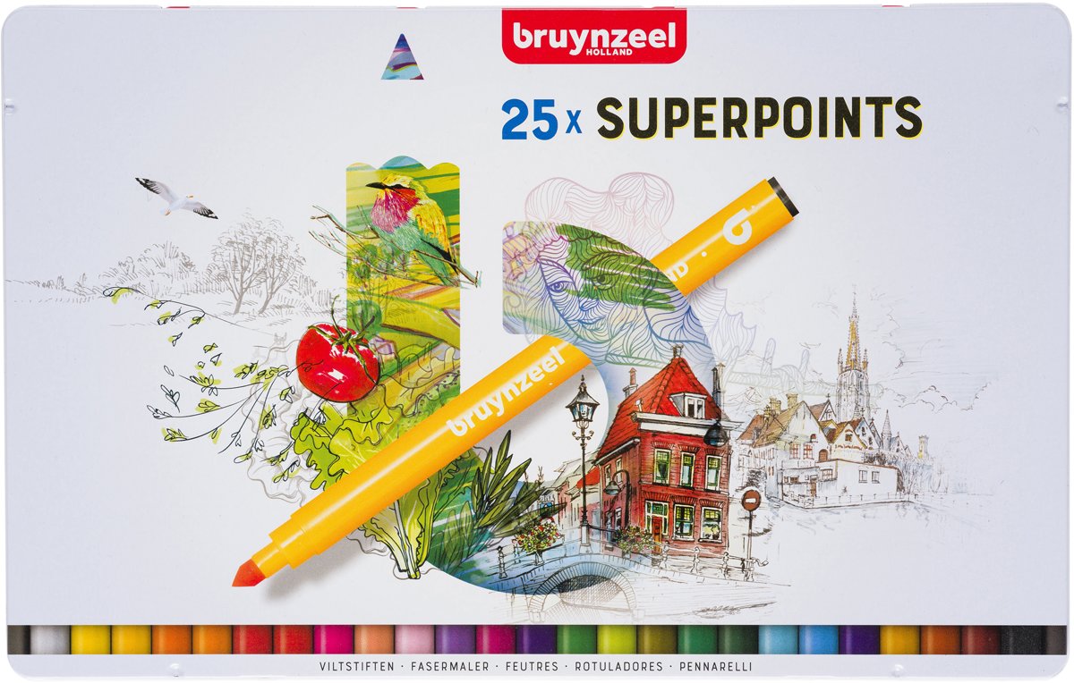 Bruynzeel Kleurstiften Super Points 25 stuks - Blik