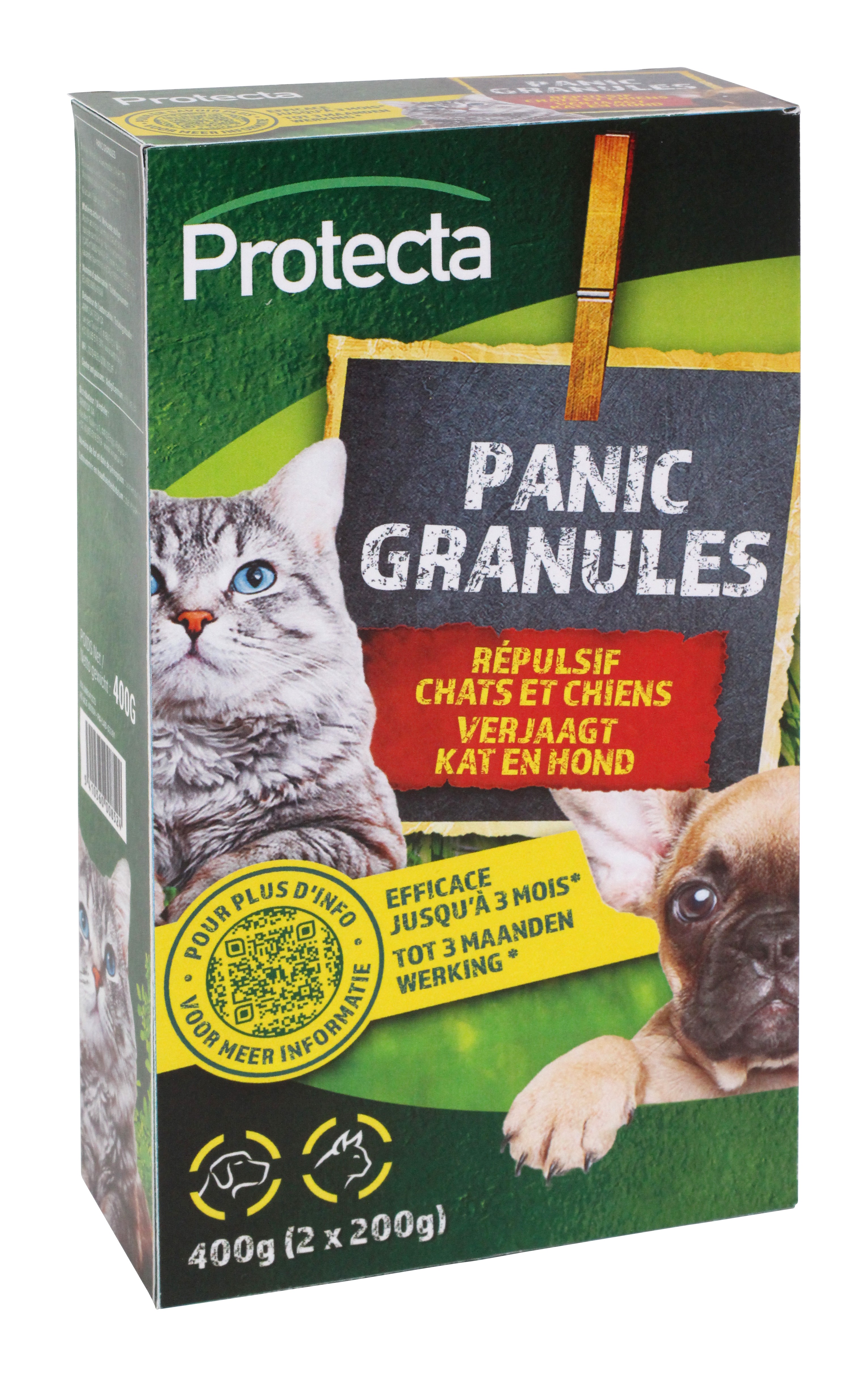 Protecta Panic Granulaat 400g Verjaagd Honden en Katten 3 Maanden Werking