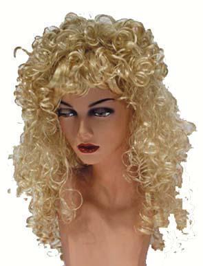 Pruik Lang Blond Krulhaar, Marina