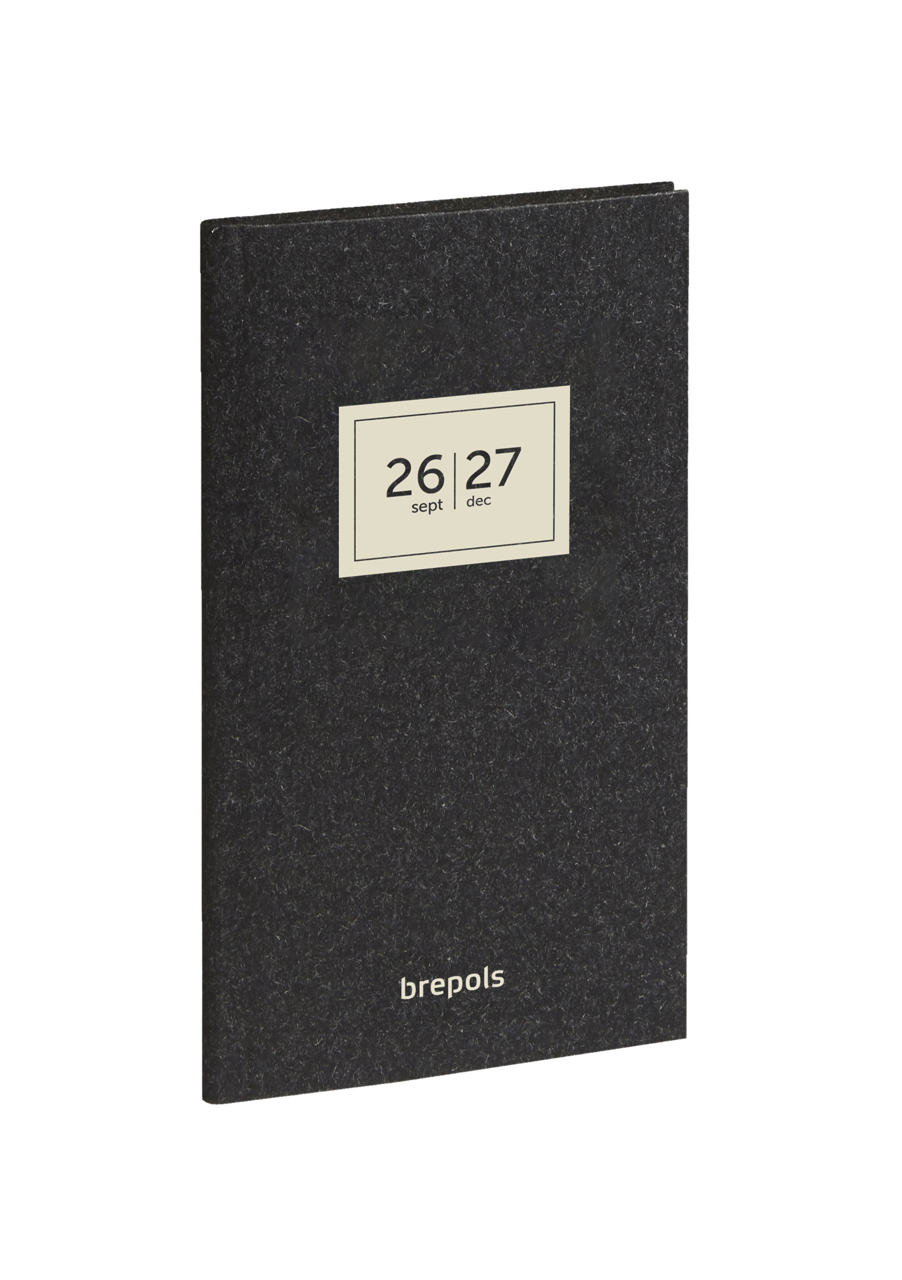 Brepols 16M Agenda 2026-27 Interplan Essenz 1week/2pag Antraciet Genaaid 9x16 cm