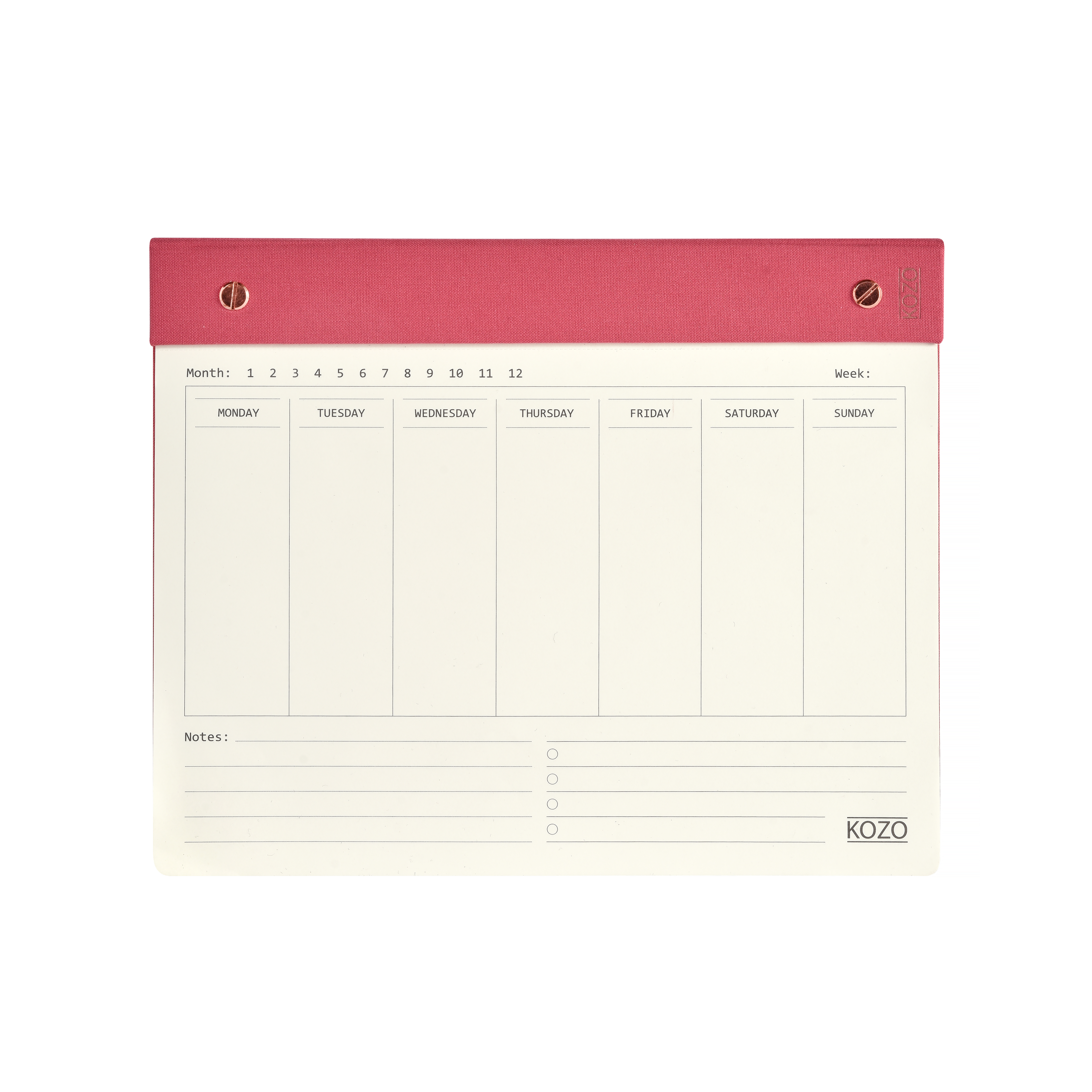 KOZO Weekplanner Guava Pink 54 vel 20x25 cm