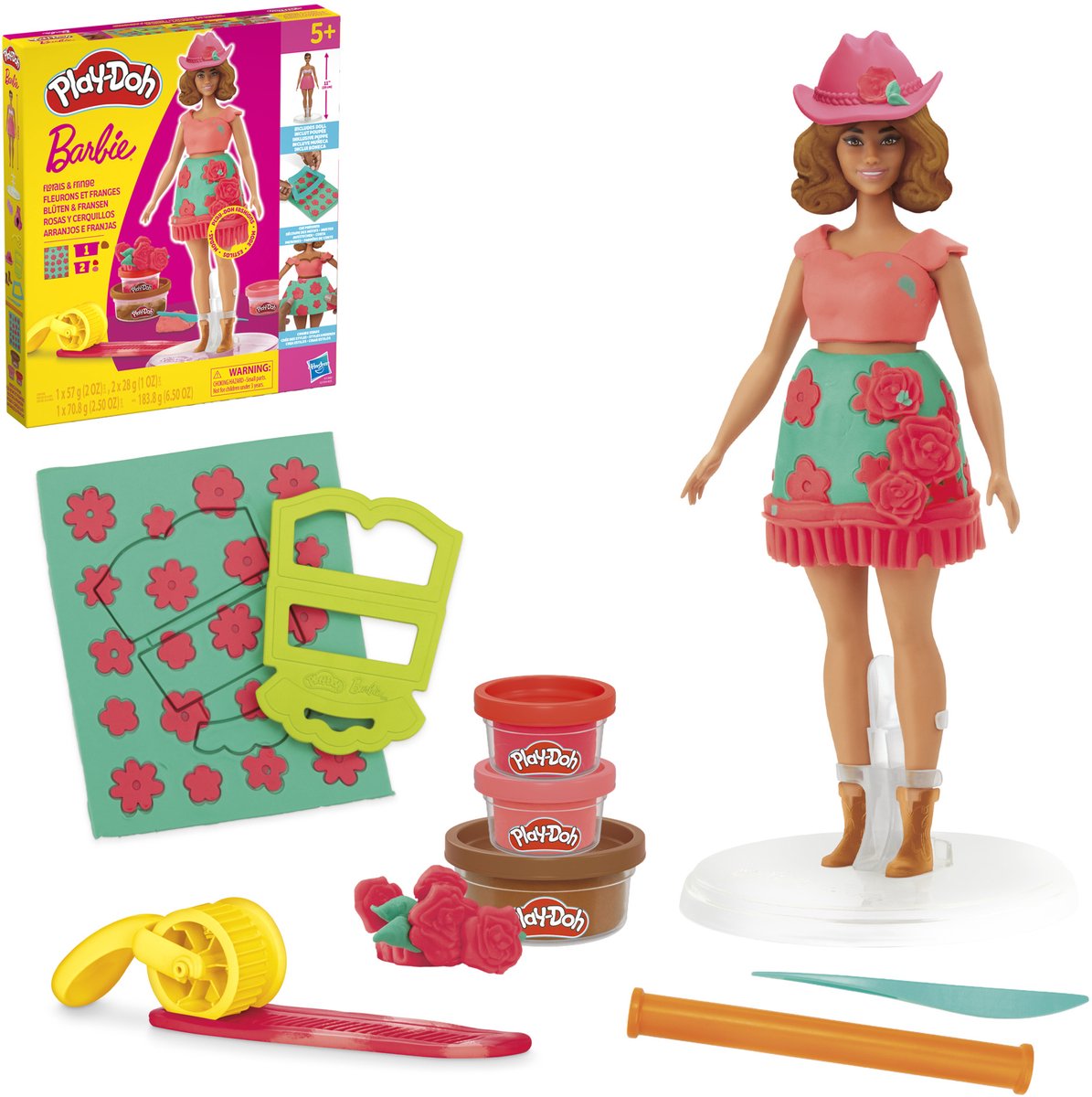 Play-Doh Barbie Florals and Fringle, Ros haar