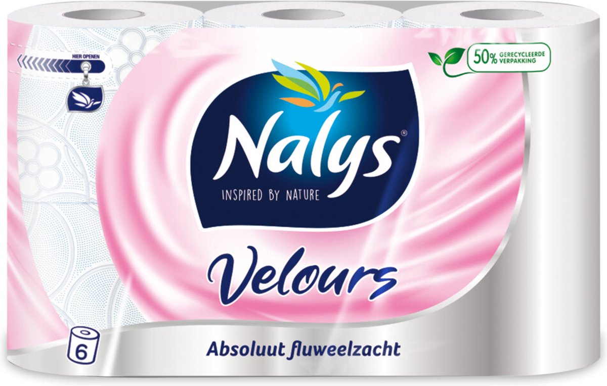 Nalys Toiletpapier Velours Maxi Vel 6 Rol - 3-laags