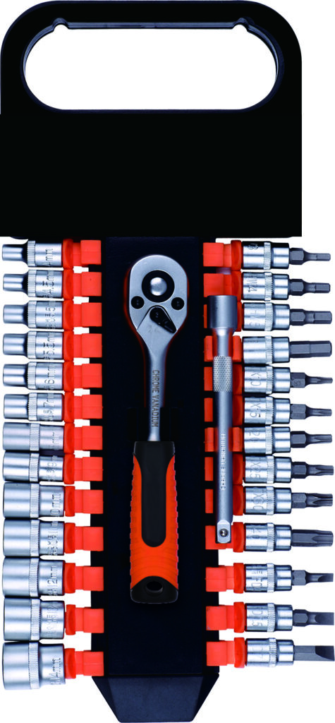 WorkPlus Dopsleutelset met Bits 1/4" 27-delig