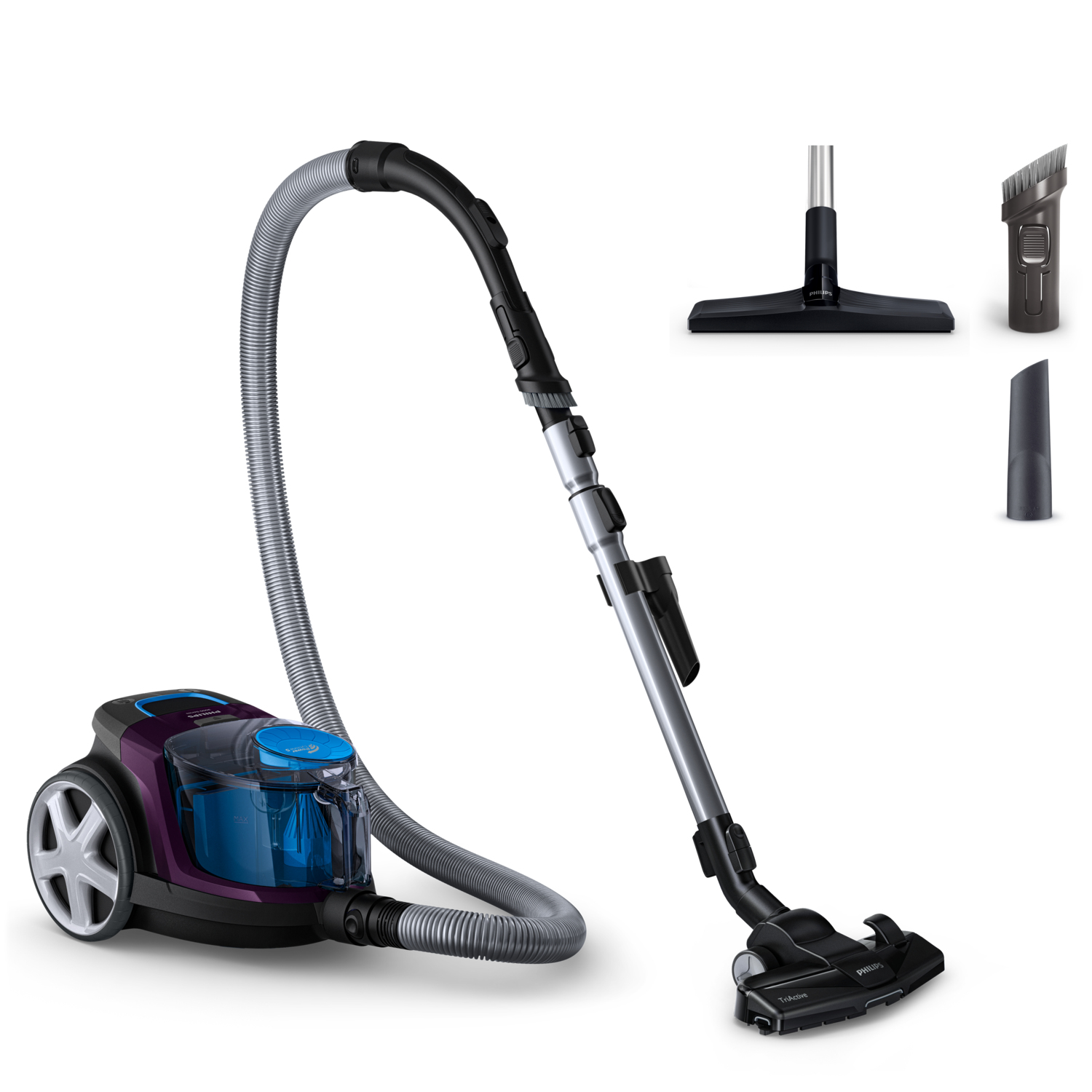 Philips PowerPro Compact FC9333/09 650 w., zonder stofzak, Triacitve borst.