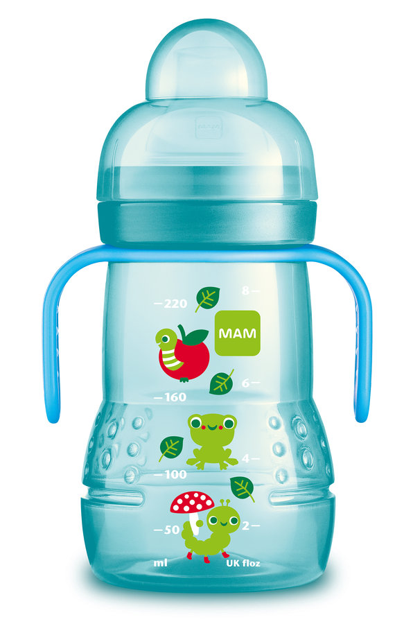 Mam Oefenbeker met Handvatten Blauw 220 ml