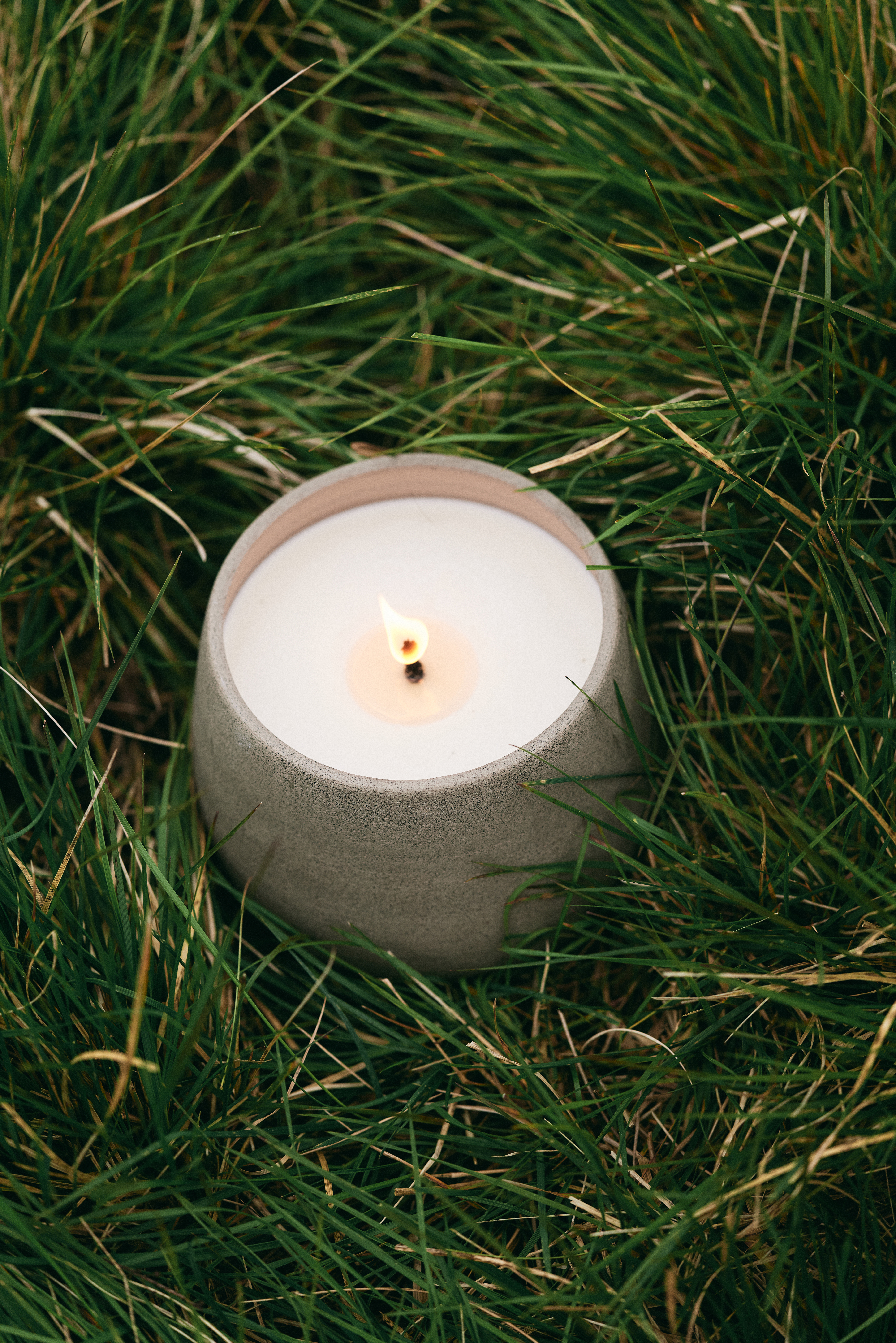 Fumaci Buitenkaars Sole Greige 12x11 cm - Keramiek - 1 Lont - 60 Branduren