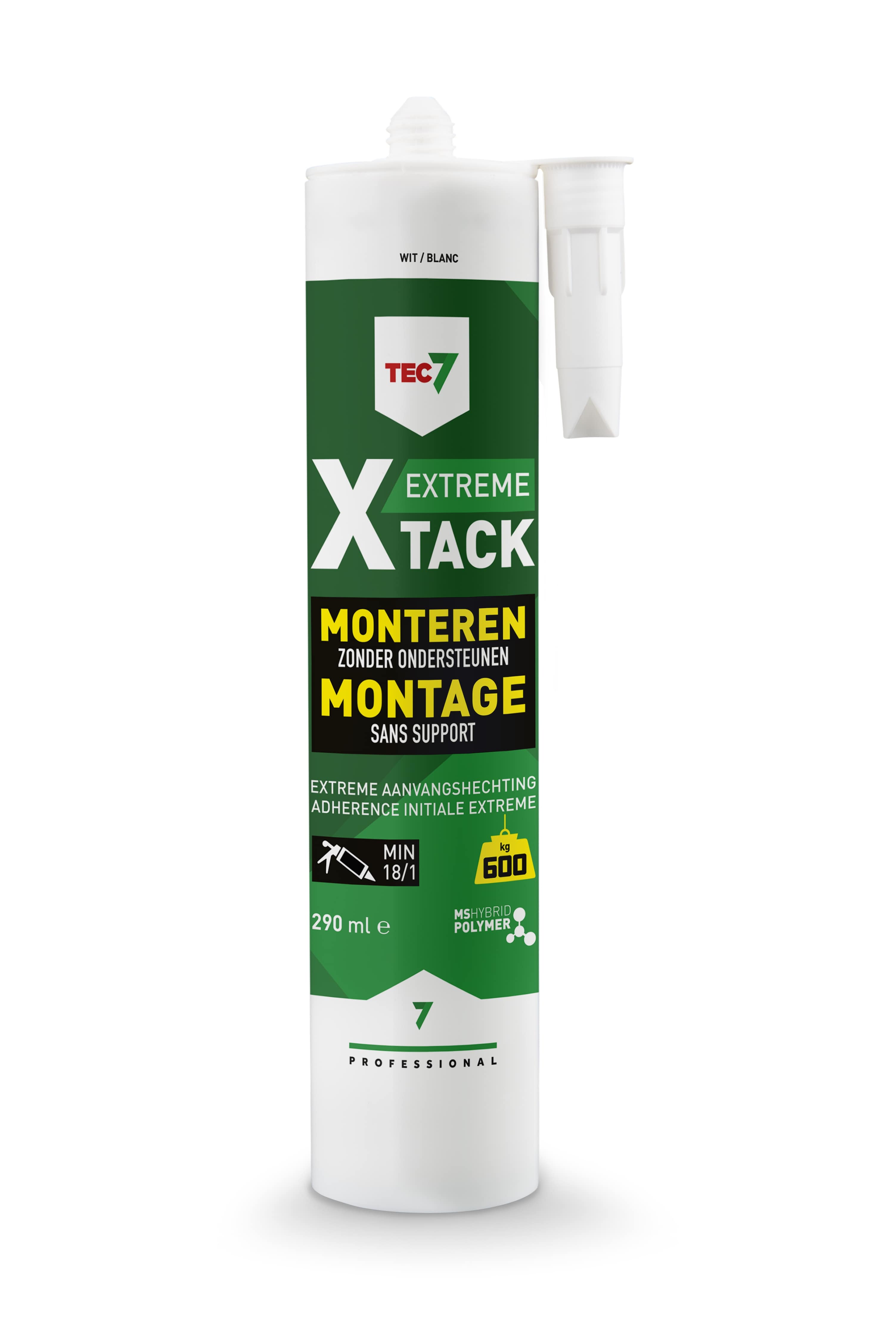 Tec7 X-Tack Montagelijm Grijs 290 ml