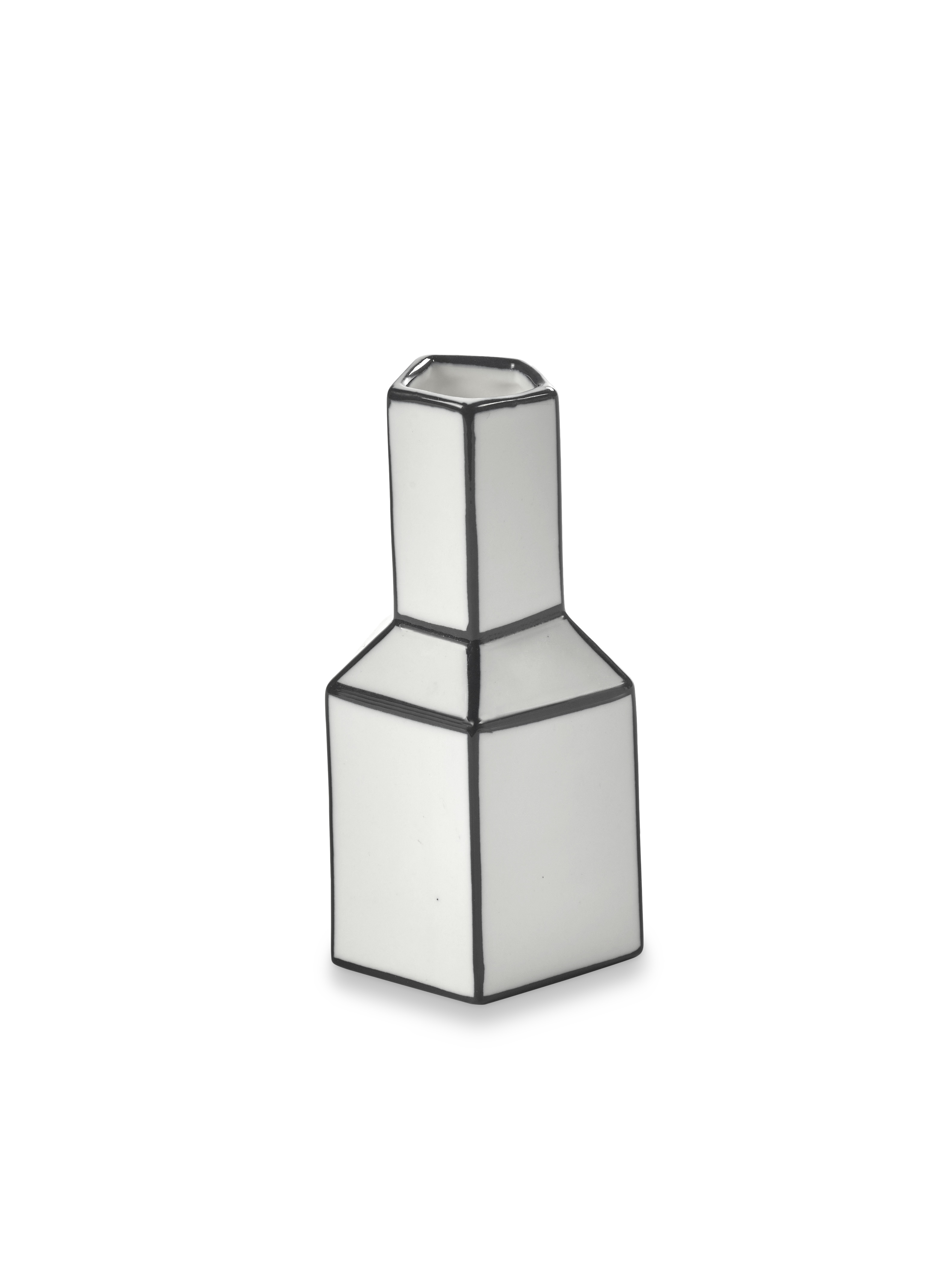 Serax Vaas Carte Blanche White/Black M 6.3x6.3x12 cm - by Annebet Philips
