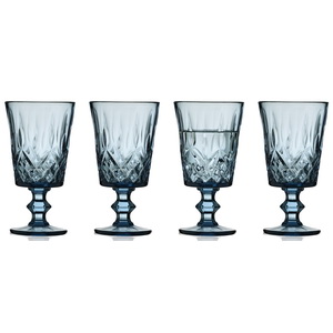 Lyngby Wijnglas Sorrento Blue 29cl set 4 stuks - 8.5x16 cm