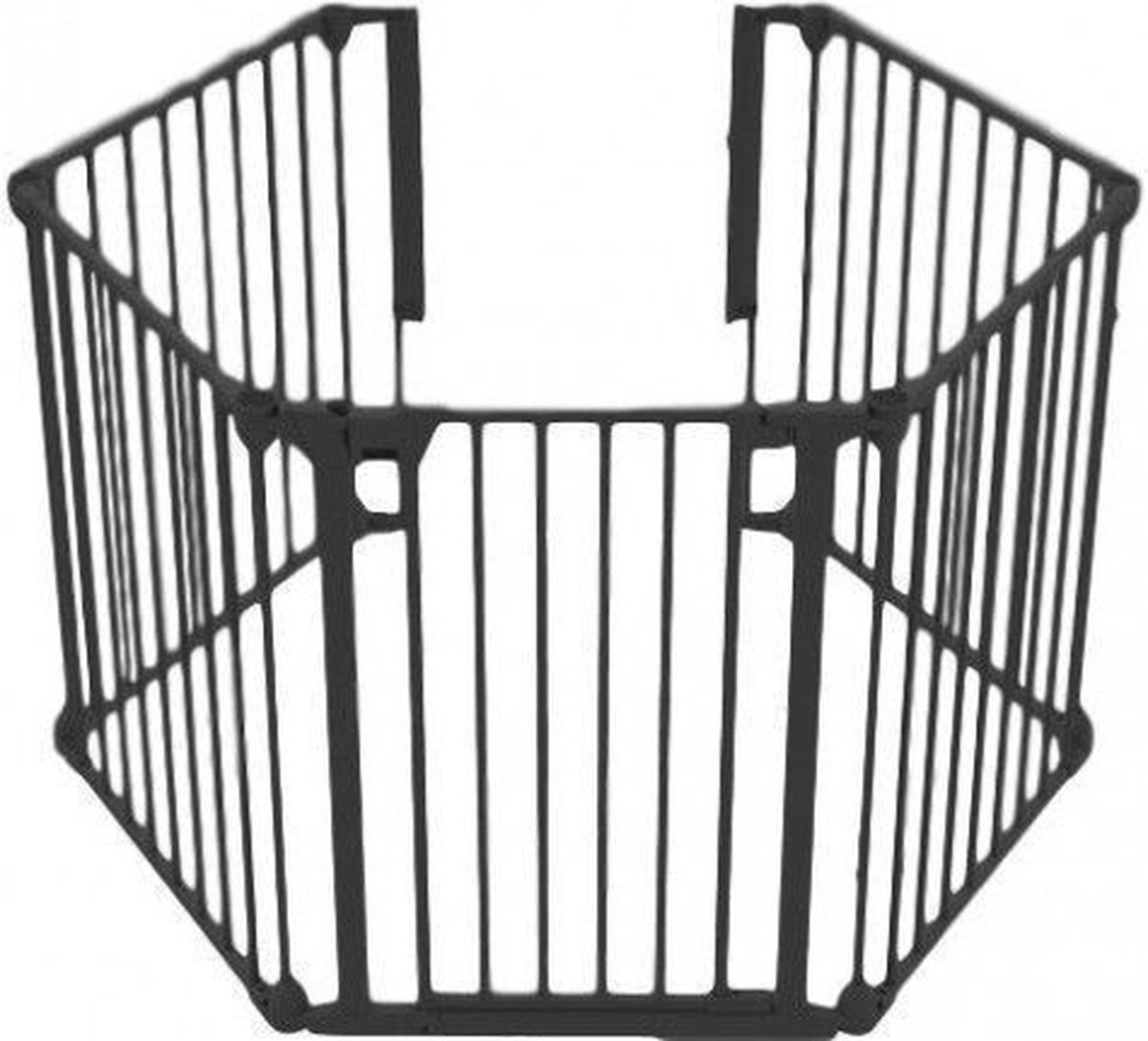 Noma Traphek Haardbeschermer Roomdivider 5 Panelen Zwart 64-315 cm