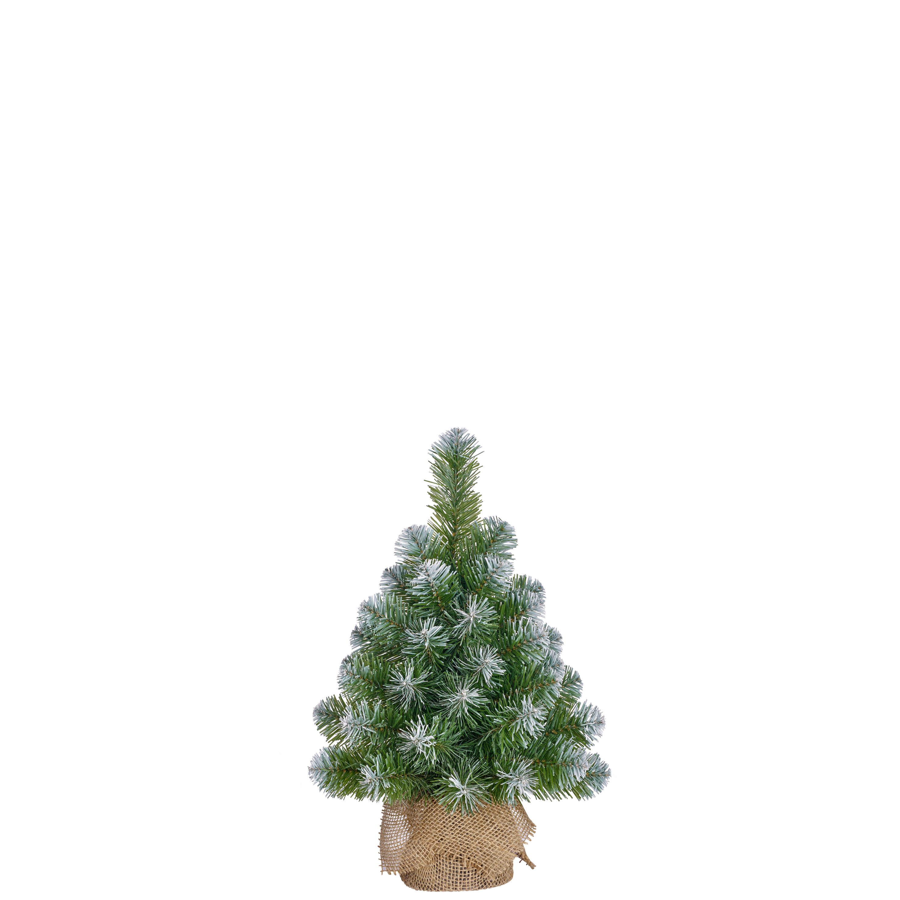 Kerstboom Mini Norton Groen Frosted 60x23 cm - 58 Tips - In Jute Zak