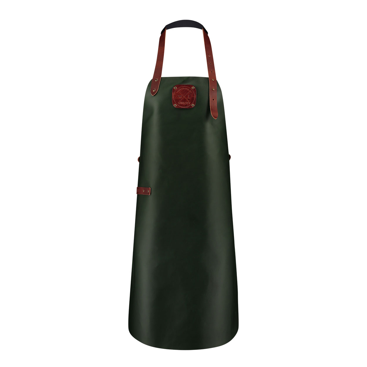 Witloft Keukenschort Classic Runderleer Groen/Cognac - 82x62 cm