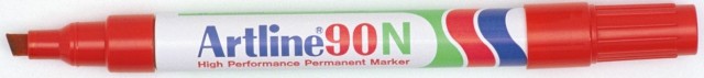 Artline 90N Permanent Marker Rood Schuine Punt - 2-5 mm
