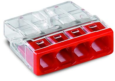 Wago Steekklem 4 x 0,5-2,5mm Rood 100 stuks