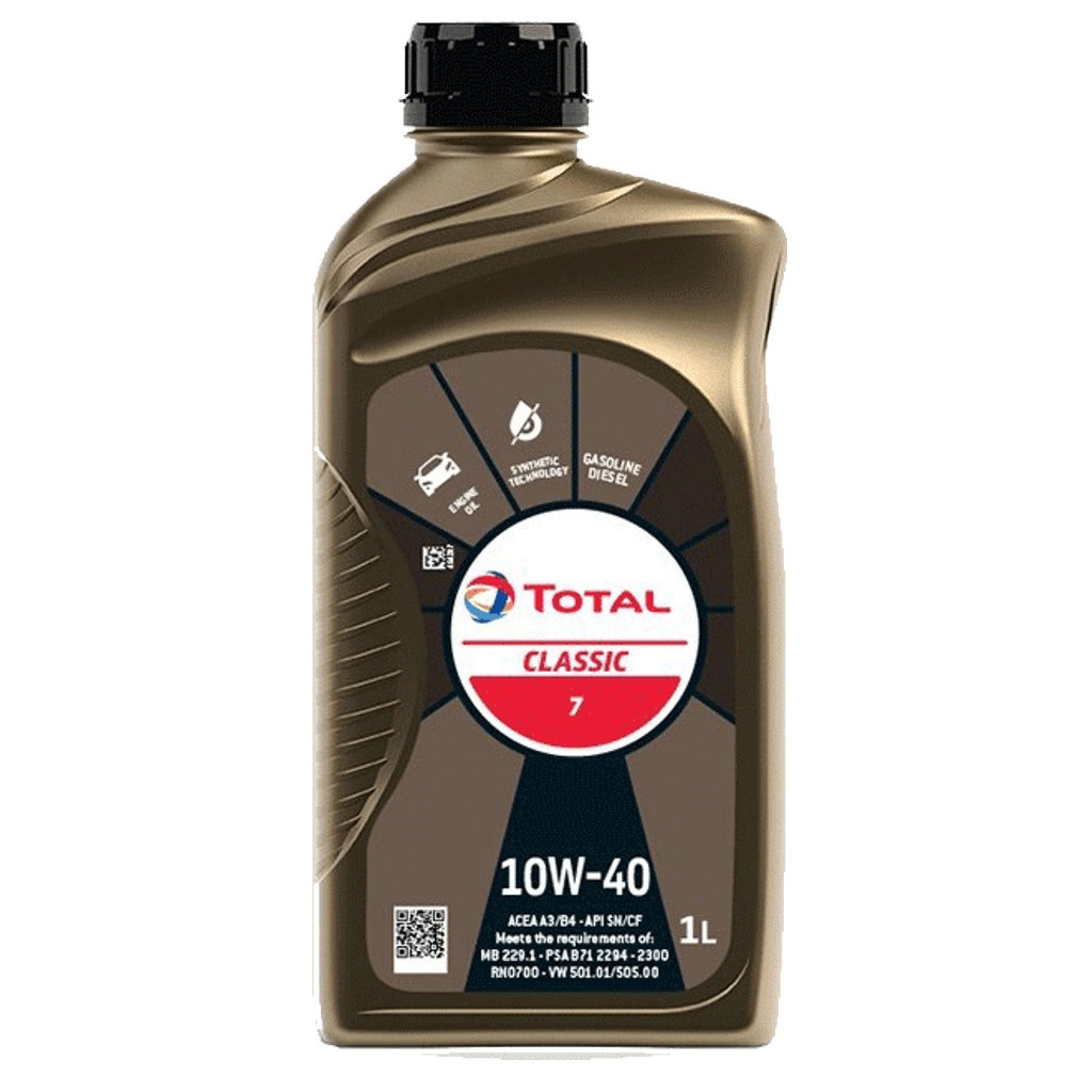 Total classic 10W40, 1 liter universeel benzine of diesel, A3/B4