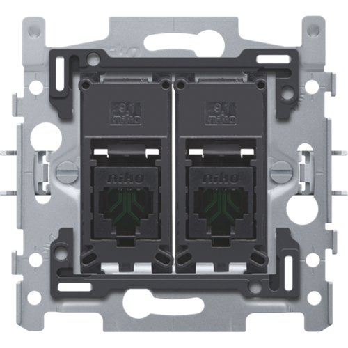 Niko Sokkel Inbouwraam 2x RJ45 UTP Cat 6