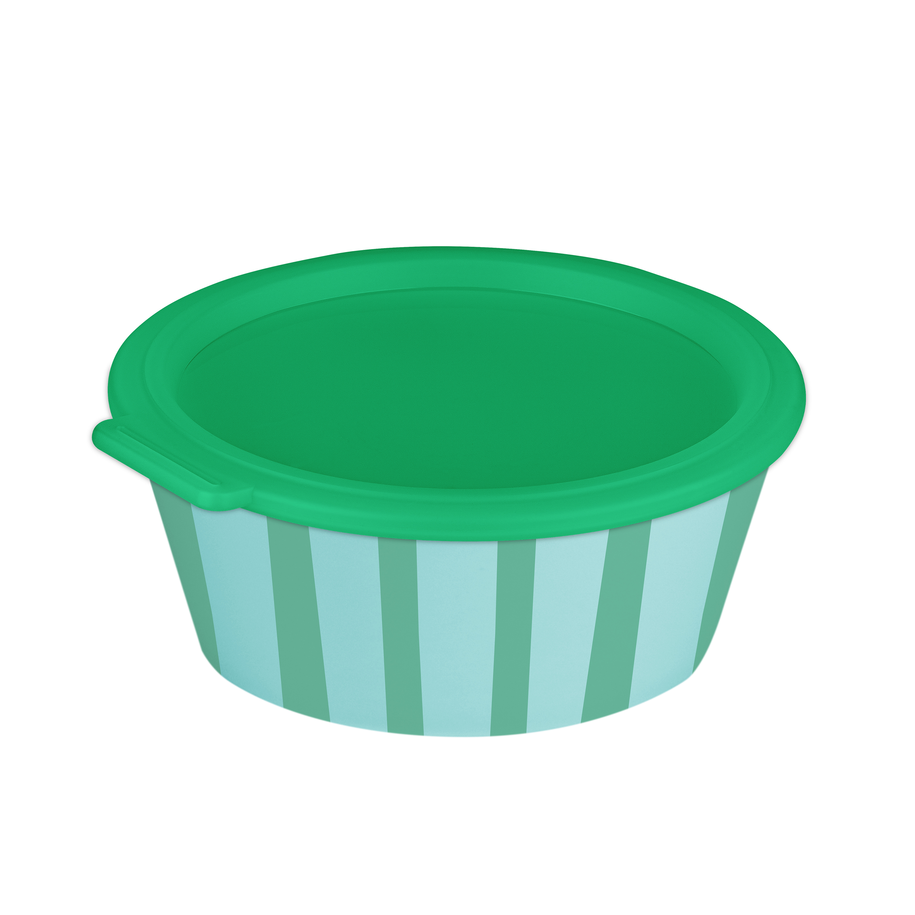 Koziol Bewaardoos Nora Stripes 1300ml - Sweet Green/Mid Green - Bowl met Deksel