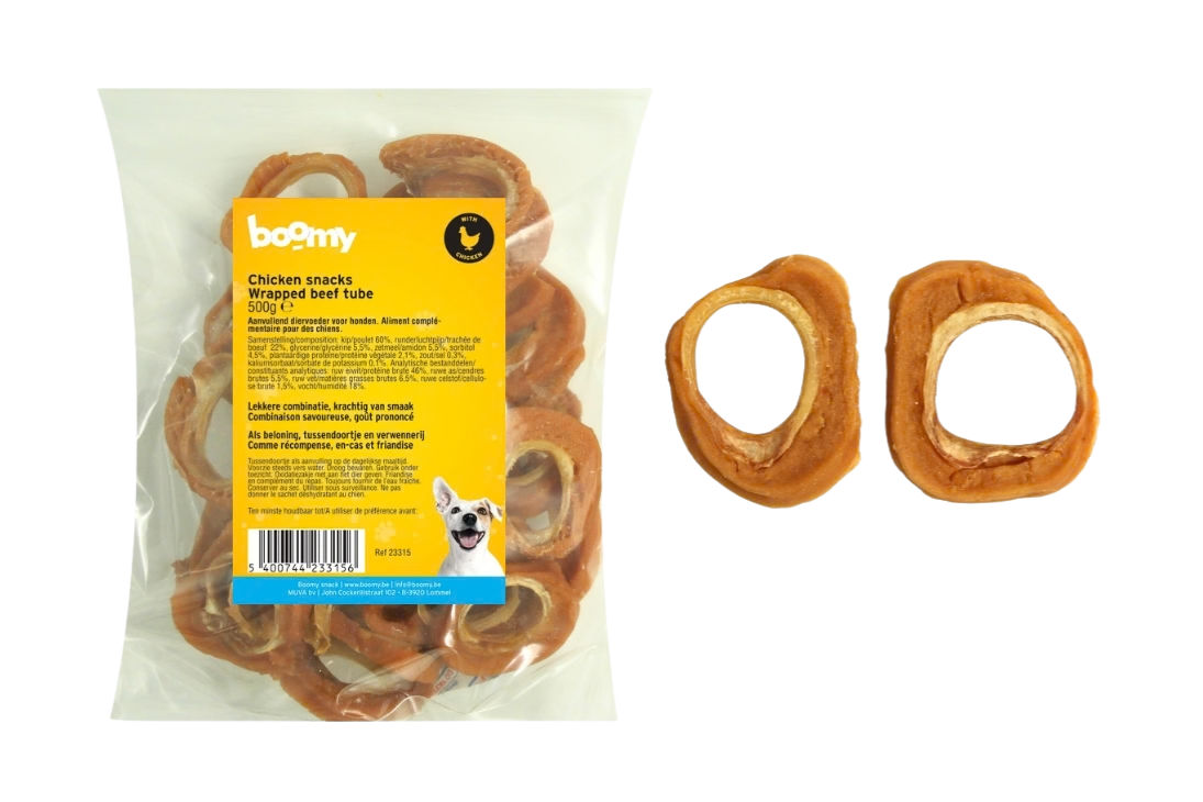 Boomy Kip en Rund Kauwsnack  500g
