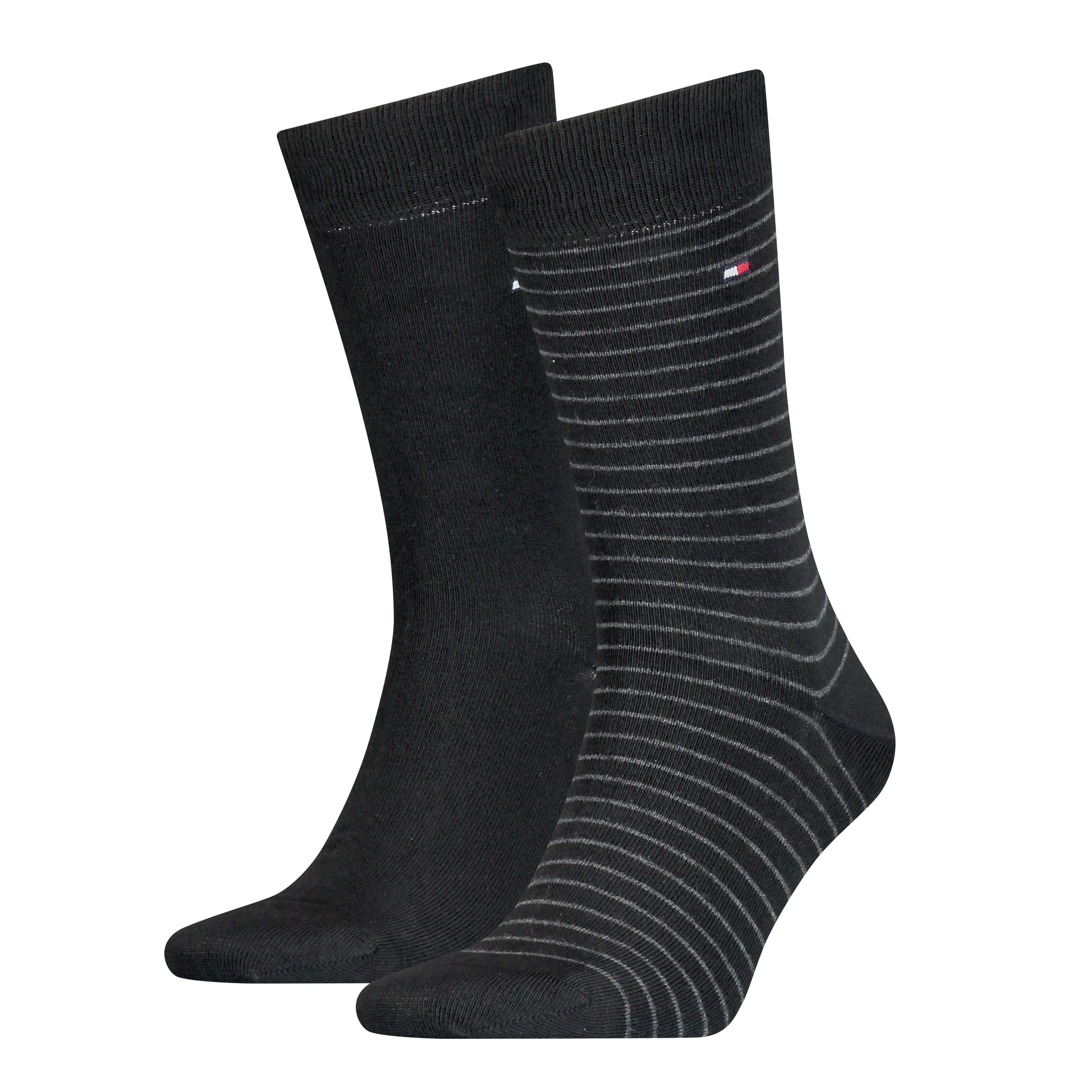 Tommy Hilfiger Sokken Heren Gestreept 2 paar Black - maat 43-46