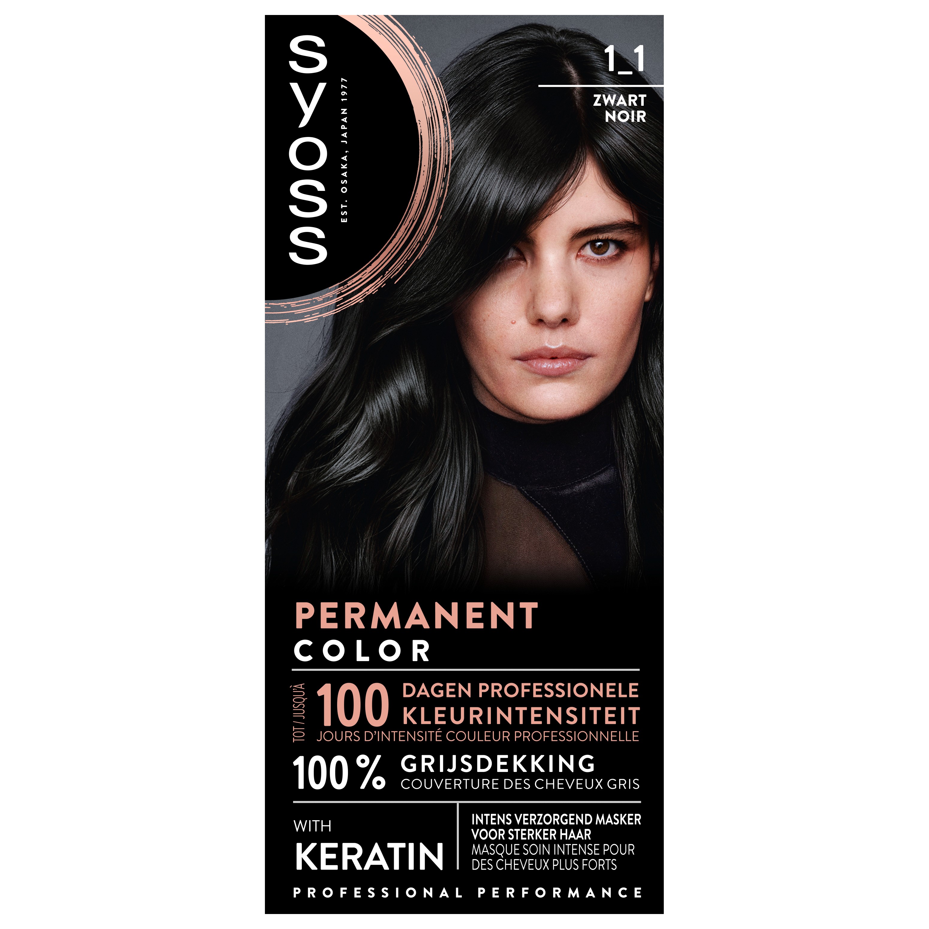 Syoss Haarkleuring 1-1 Zwart Permanent 115 ml