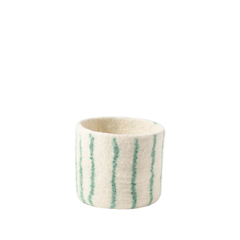 Aveva Bloempot 25 Thin Stripes Green 14x11 cm - Wol/Naturel Rubber