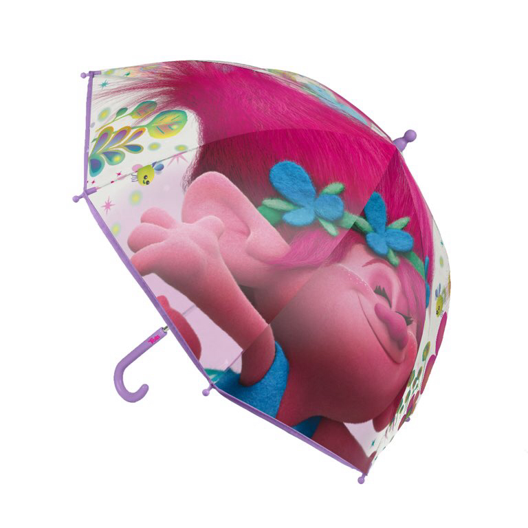 PARAPLU 45cm - TRANSPARANT TROLLS