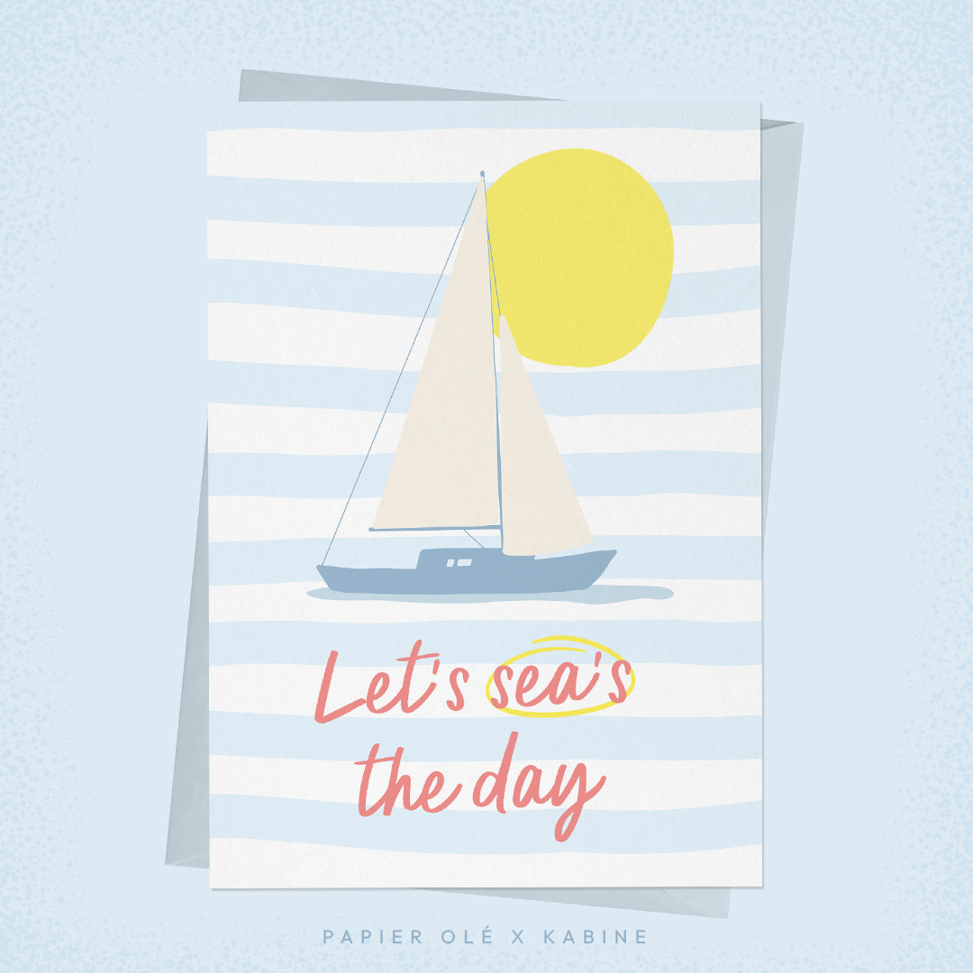 Papier Olé x Kabine Wenskaart Let’s Sea’s The Day