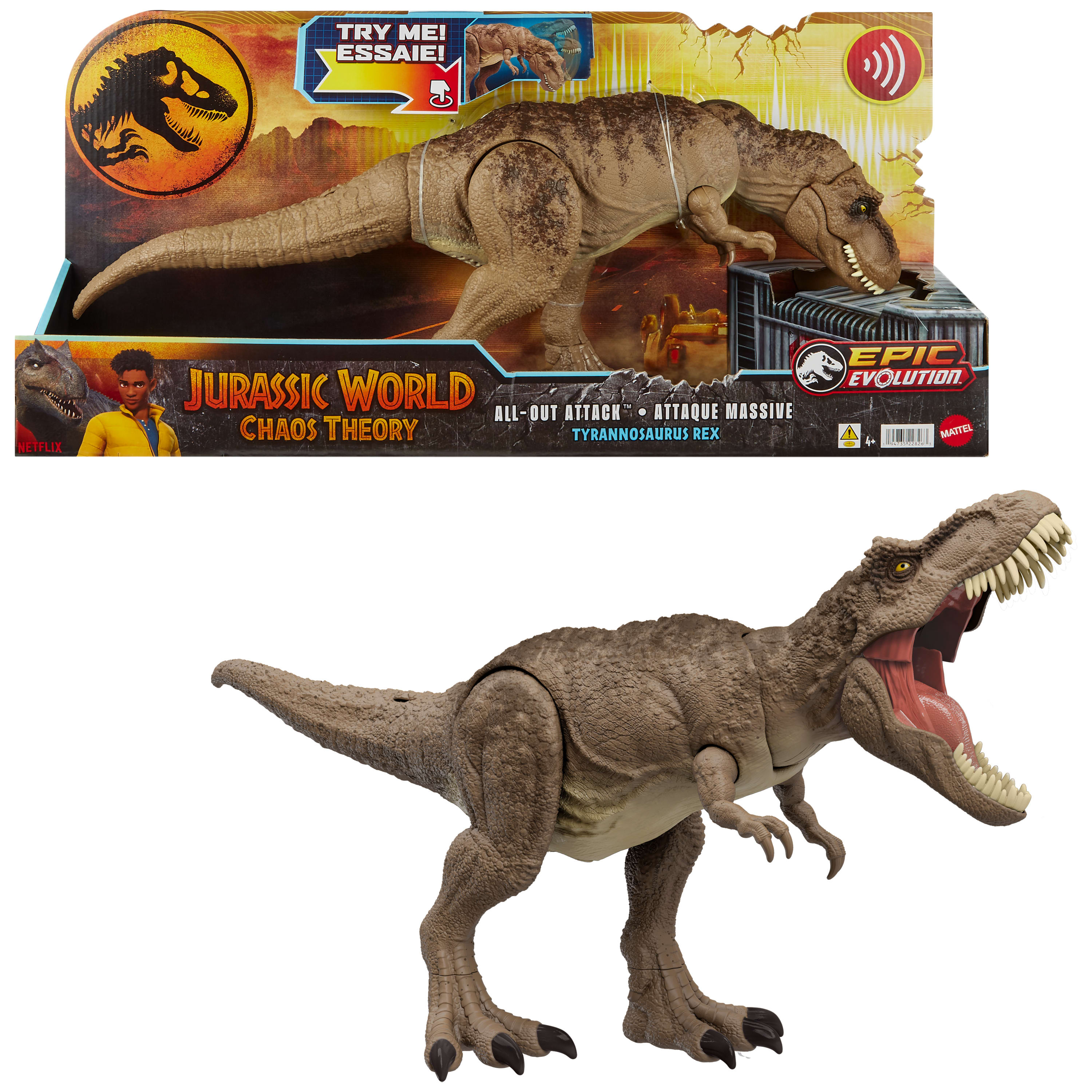 Jurassic World Chaos Theory All Out Attack T-Rex, geluid en beweging