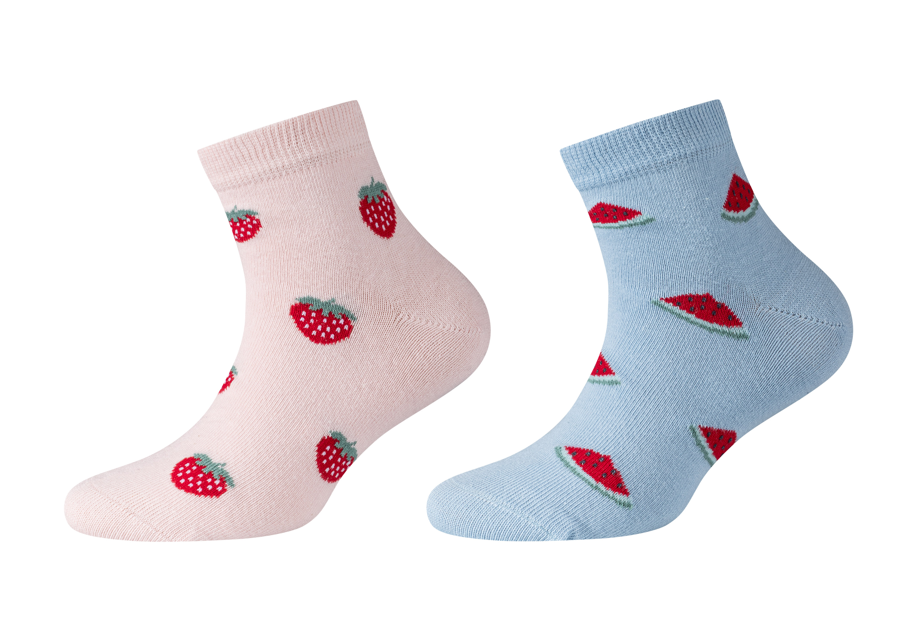 Flip Socks Quarter Sokken Kids Motif 2 paar Fruits - maat 23/28