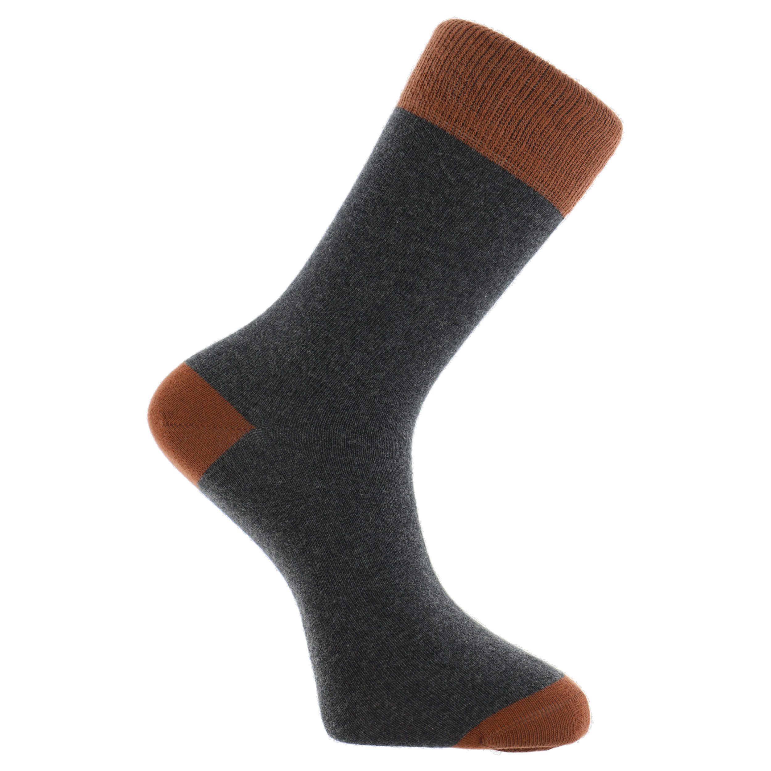DuParc Sok Heren 2 paar Intarsia DP5107 - Grijsmel/Bruin - maat 39/42