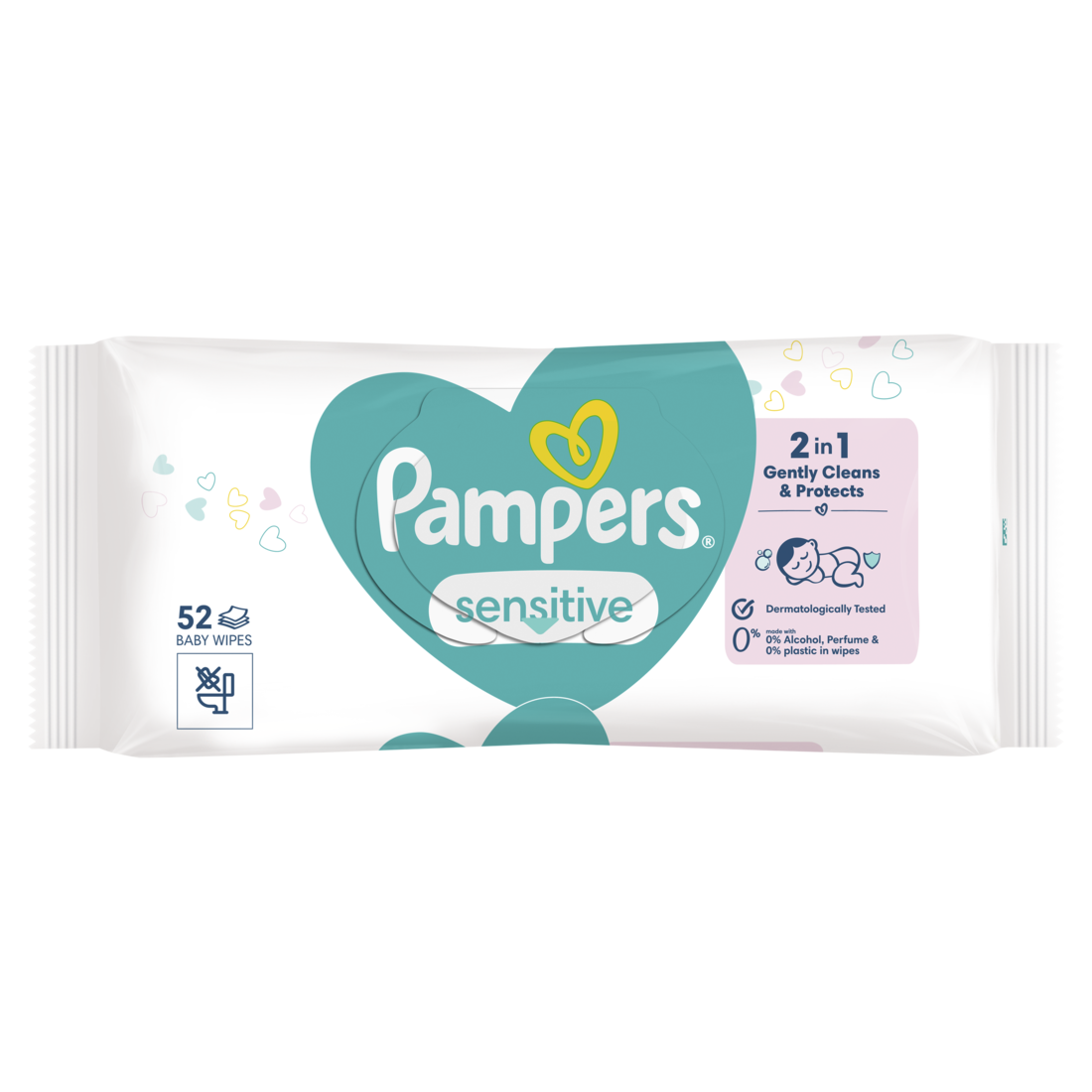 Pampers Vochtige Doekjes Sensitive 52 stuks - 0% Plastic