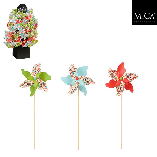 Mica Windmolen 24x11x61 cm - assorti - prijs per stuk