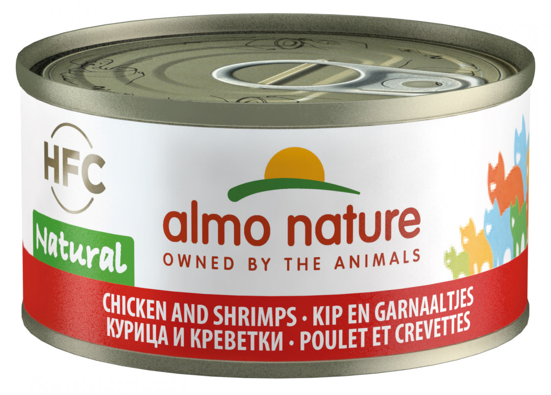 Kattenvoer almo nature blik 70gr Kip en Garnaaltjes