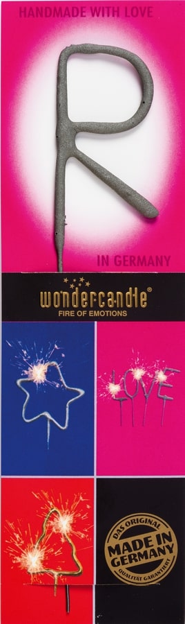 Wondercandle Classic Letter R Grijs