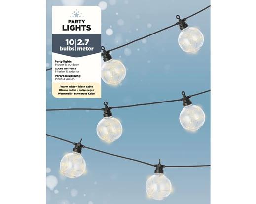 Partylights Startset LED Big Globe 2.7 m 10 Lampen Black/Warm White