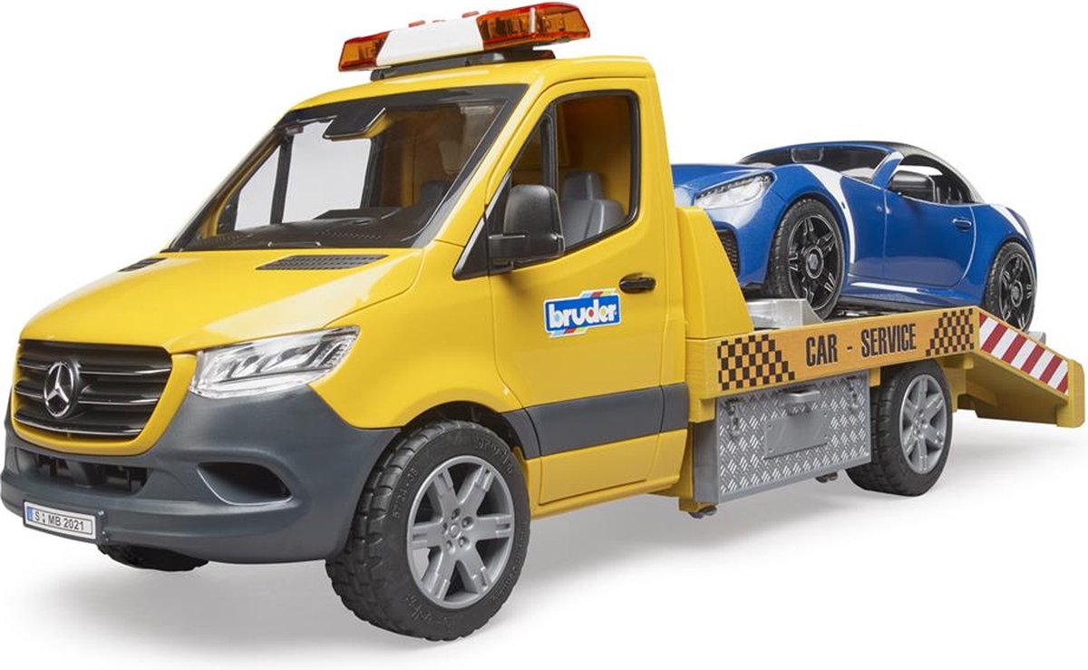 Bruder Mercedes Sprinter Autotransport met Roadster, met Licht en Geluid