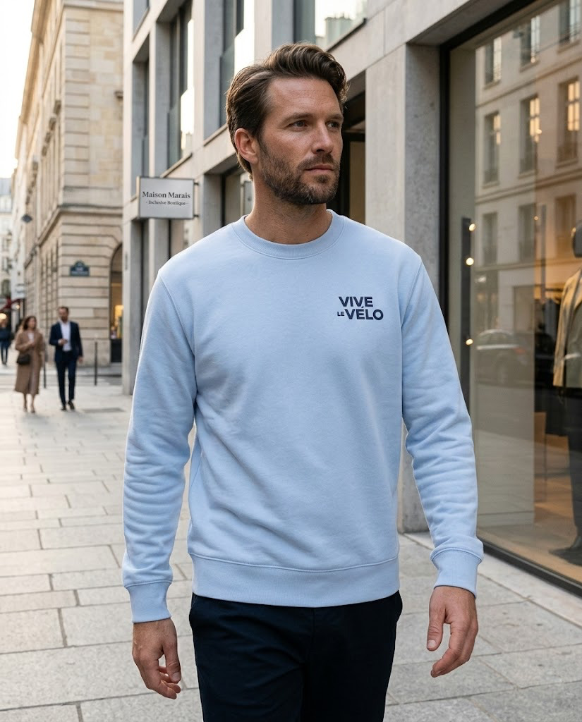 Vive le Vélo Sweater Unisex VLV Colours Broderie Rh Regular Fit Blue Soul