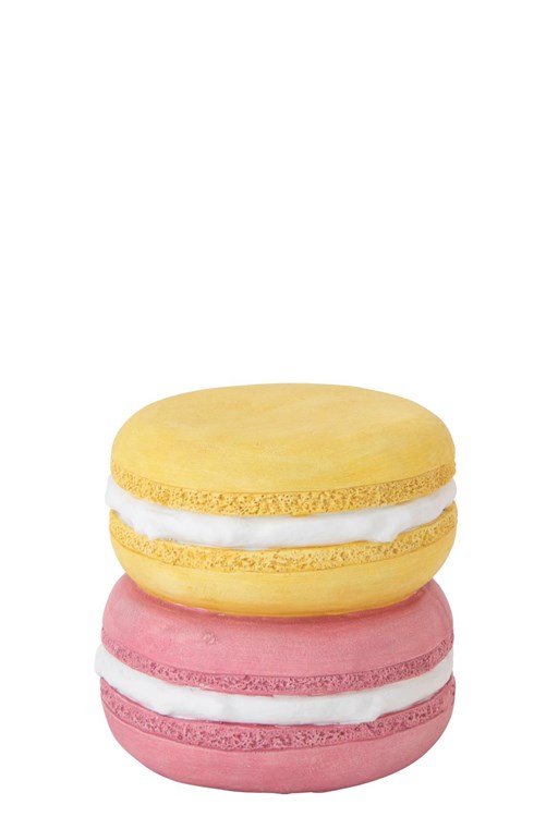 J-Line Bijzettafel Macarons 33.5x31.5 cm - Geel/Roze