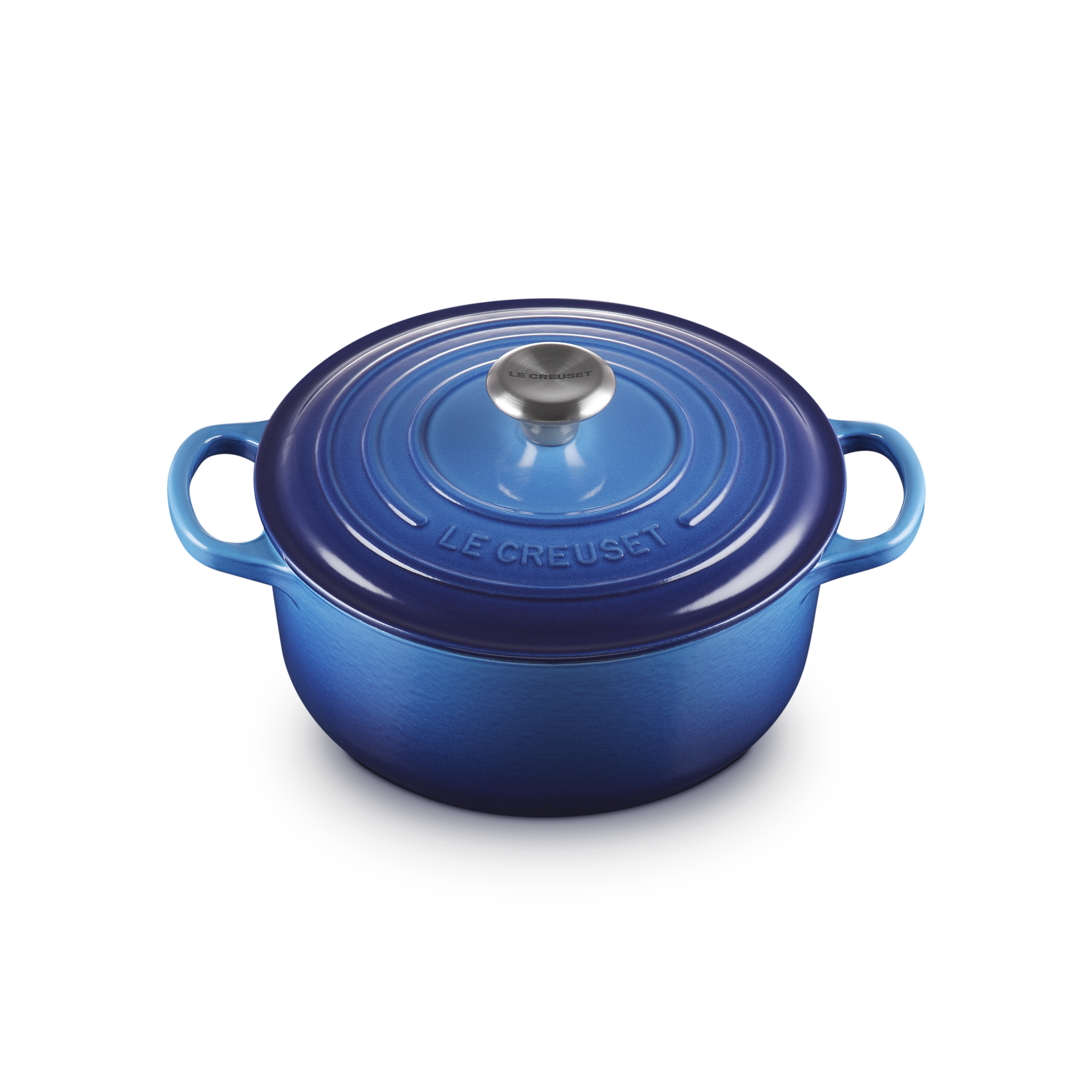 Le Creuset Braad-/Stoofpan Signature Azure 2.4l - Gietijzer - 20cm Rond