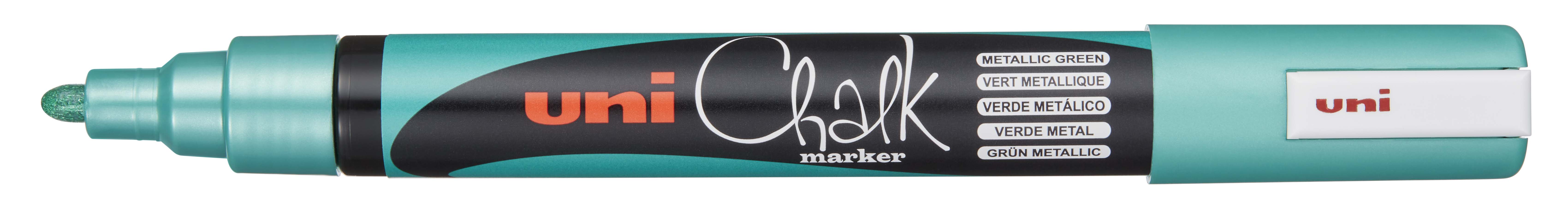 Krijtmarker 1.8/2.5 mm Conische Punt Chalk Marker by Uni - Metallic Groen