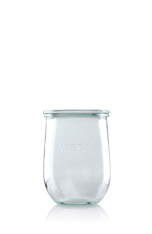 Weck Steriliseerbokaal 1l set 4 stuks - met Clips & Ringen - Tulpmodel