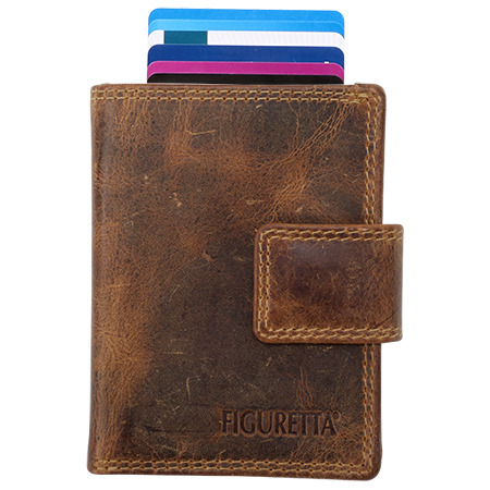 Figuretta Portemonnee Premium met RFID Bruin - Leder