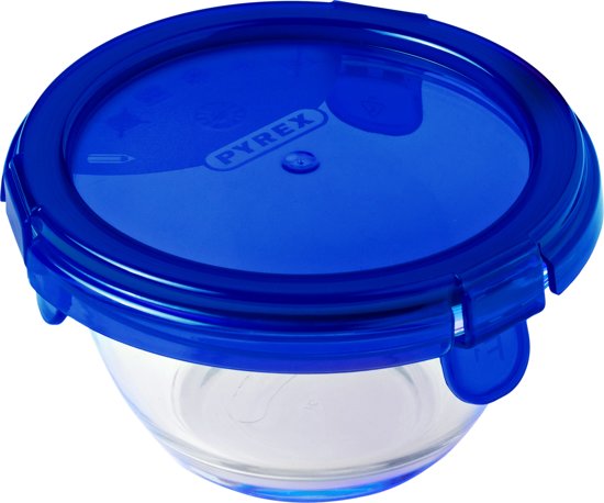 Pyrex Ovenschaal Cook&Go 11cm met Deksel - Glas- Transp/Blauw - 200ml